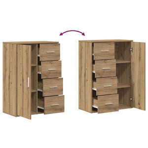 Πλαϊνό γραφείο με συρτάρι 2 pcs Artisan Oak 60 x 31 x 84 εκ. - Pakobazaar