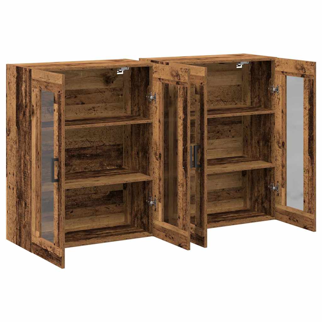 Ντουλάπια Τοίχου 2 pcs Παλιό Ξύλο 69,5 x 34 x 90 εκ. - Pakobazaar