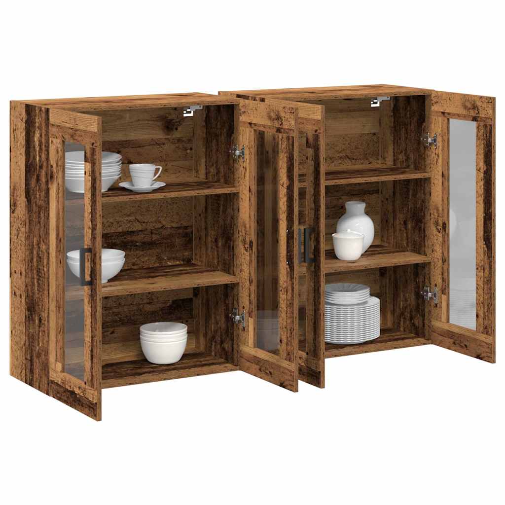 Ντουλάπια Τοίχου 2 pcs Παλιό Ξύλο 69,5 x 34 x 90 εκ. - Pakobazaar