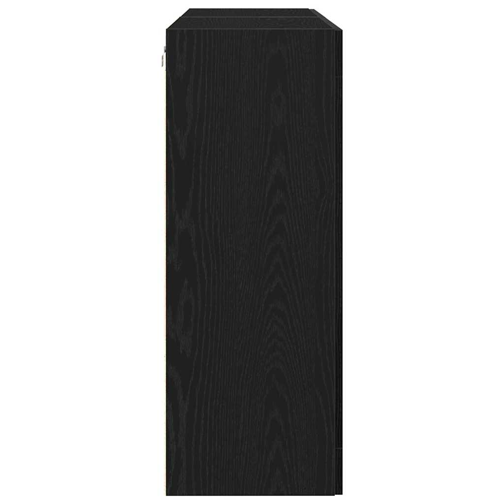 Ντουλάπια Τοίχου 2 pcs Μαύρη Οξυά 69,5 x 34 x 90 εκ.
