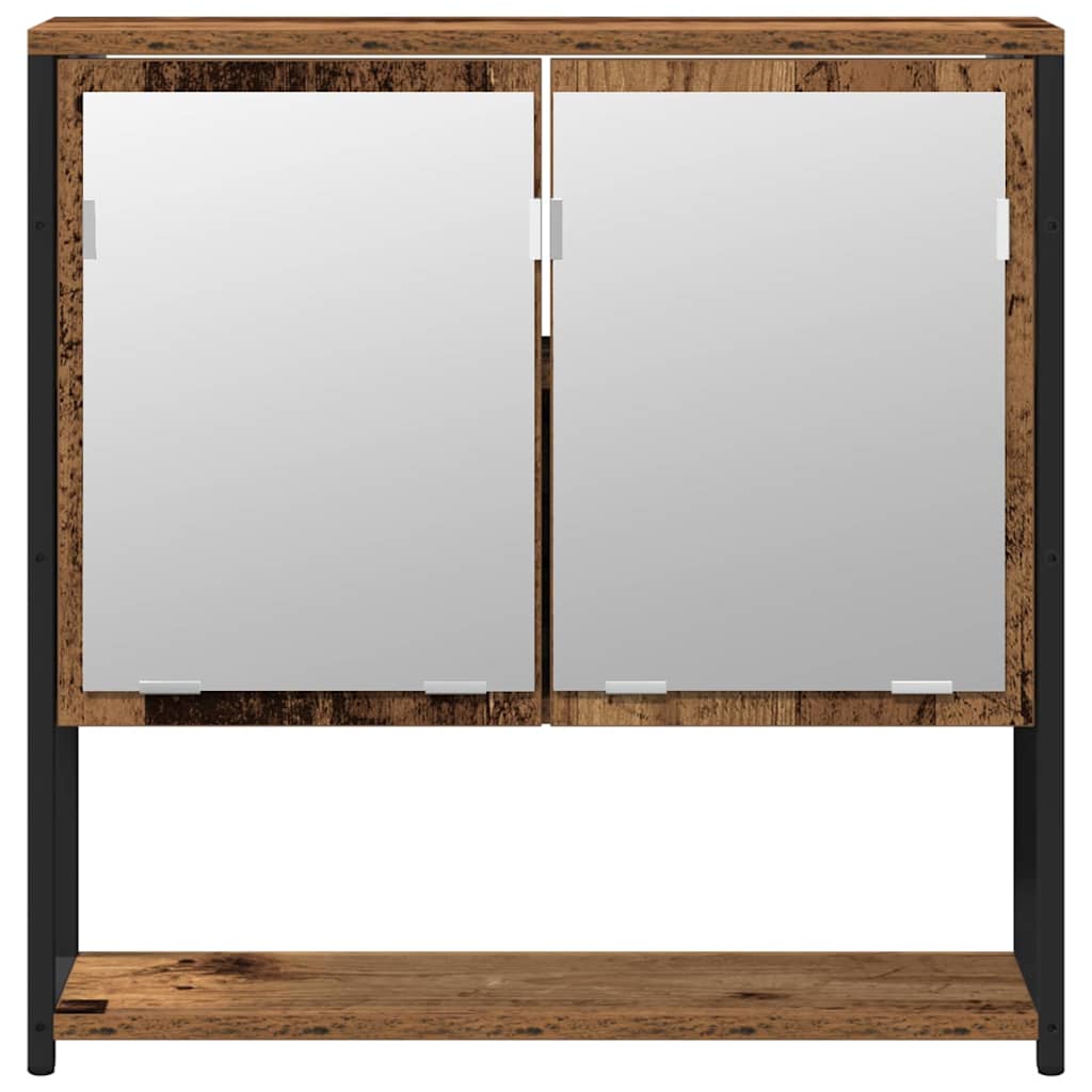 Σετ Επίπλων Μπάνιου με ράφι 2 pcs Καφέ Επεξεργασμένο ξύλο