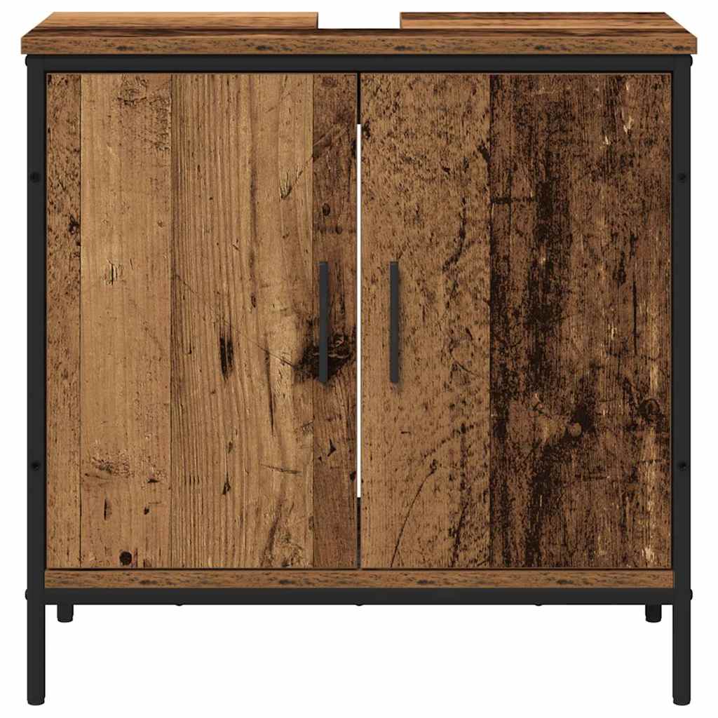 Σετ Επίπλων Μπάνιου με ράφι 2 pcs Καφέ Επεξεργασμένο ξύλο