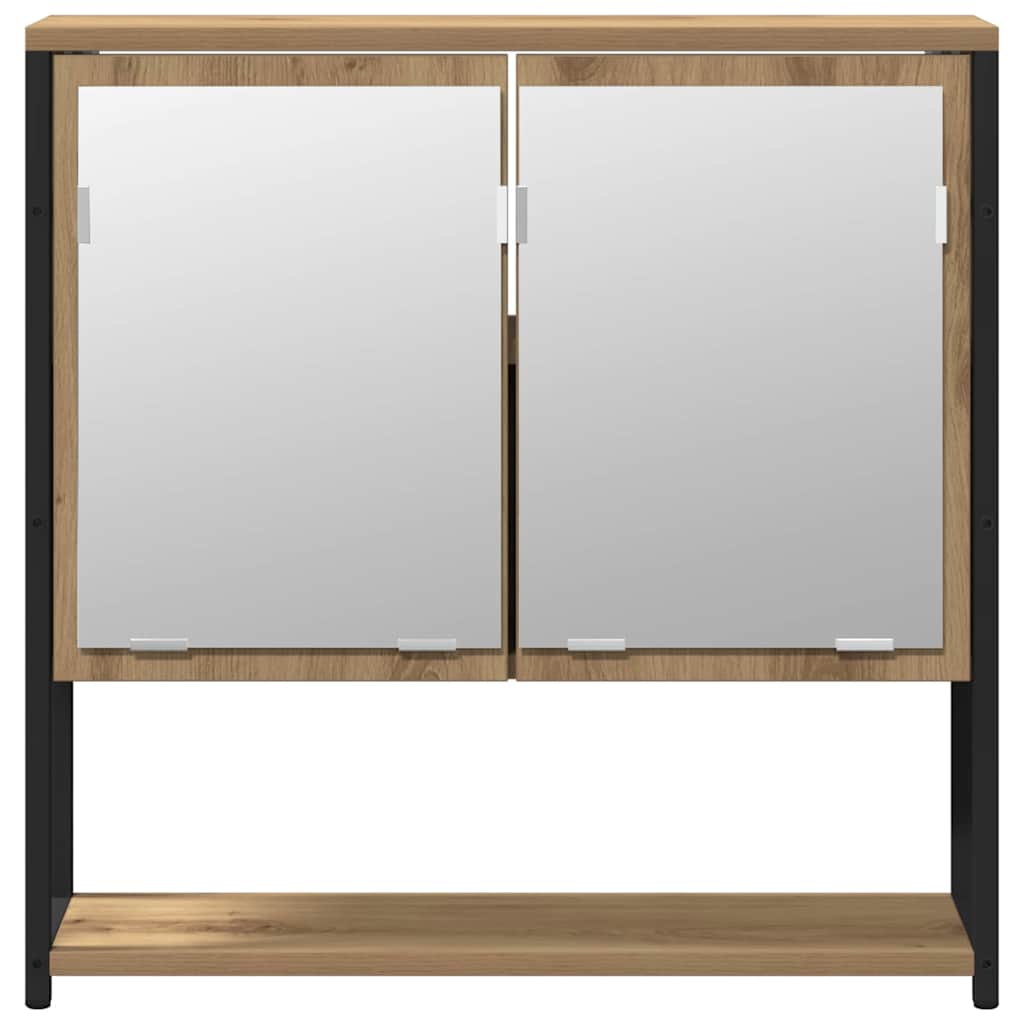 Σετ Επίπλων Μπάνιου με ράφι 2 pcs Καφέ Επεξεργασμένο ξύλο - Pakobazaar