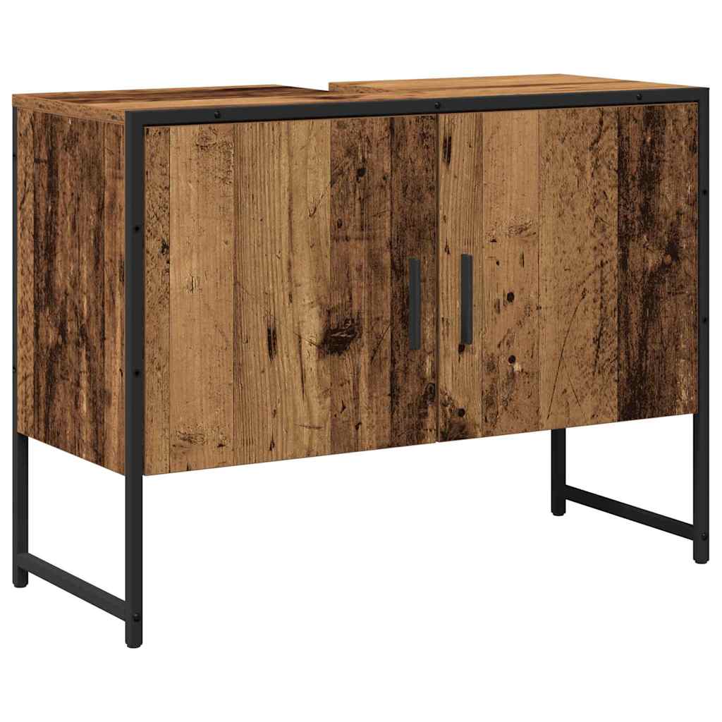 Σετ Επίπλων Μπάνιου Επιτοίχιο 2 pcs Καφέ Επεξεργασμένο ξύλο - Pakobazaar