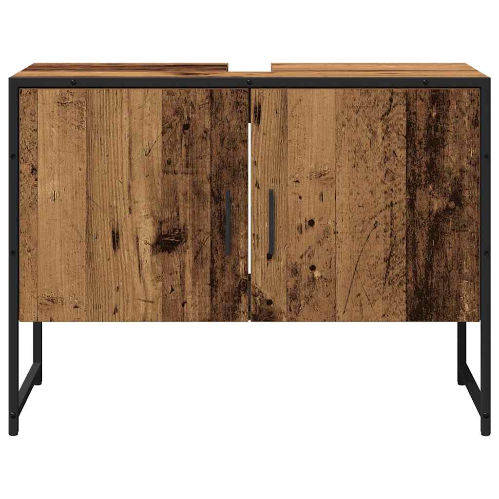 Σετ Επίπλων Μπάνιου Επιτοίχιο 2 pcs Καφέ Επεξεργασμένο ξύλο - Pakobazaar