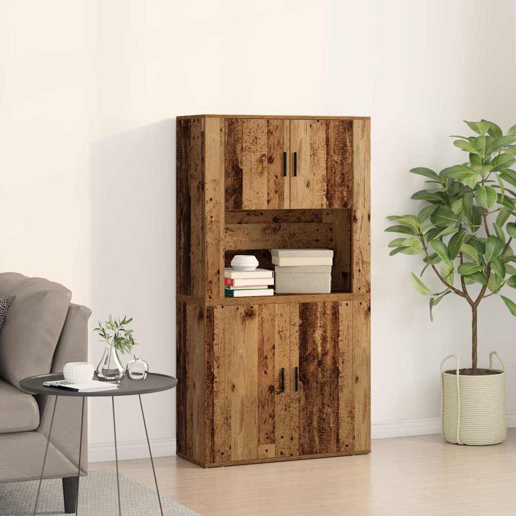 Highboard Παλιό ξύλο 80 x 33 x 150 εκ Επεξεργασμένο ξύλο