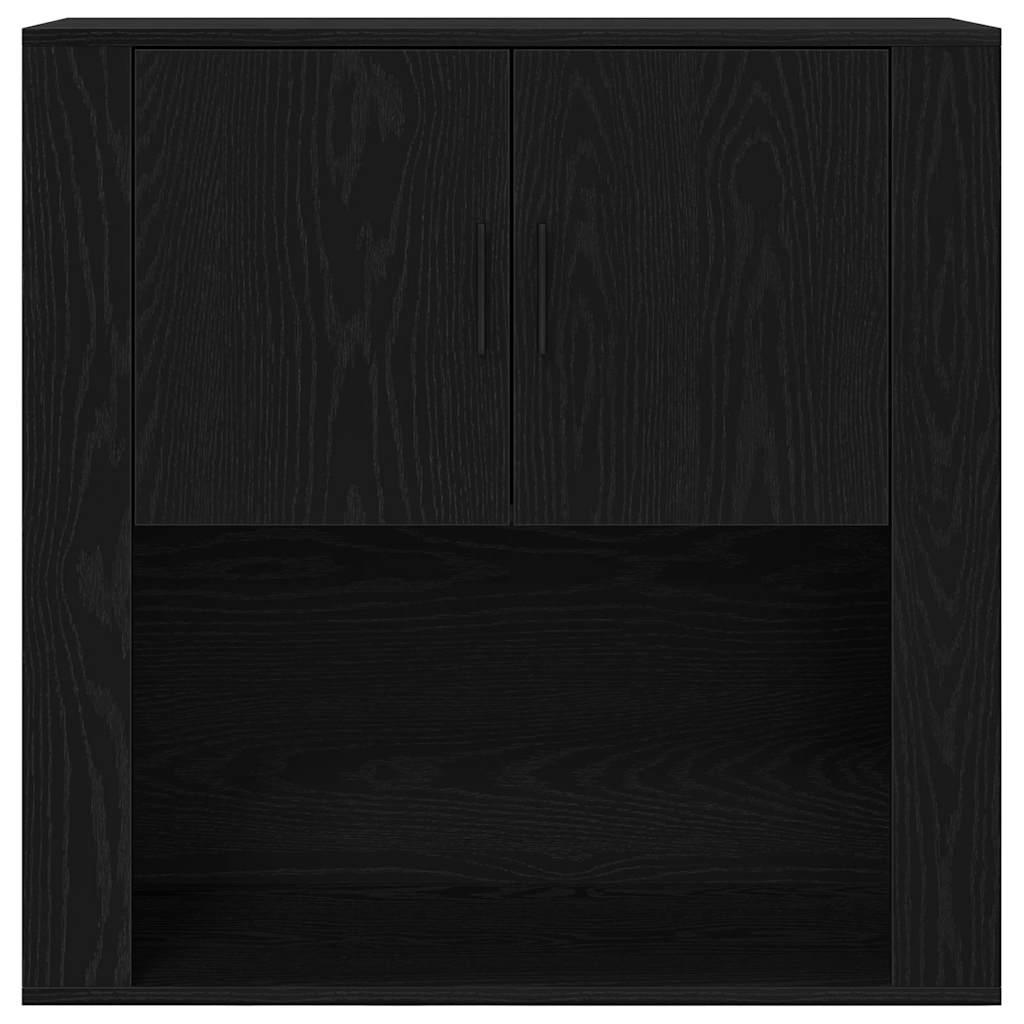 Highboard Μαύρη Οξυά 80 x 33 x 150 εκ Επεξεργασμένο ξύλο - Pakobazaar
