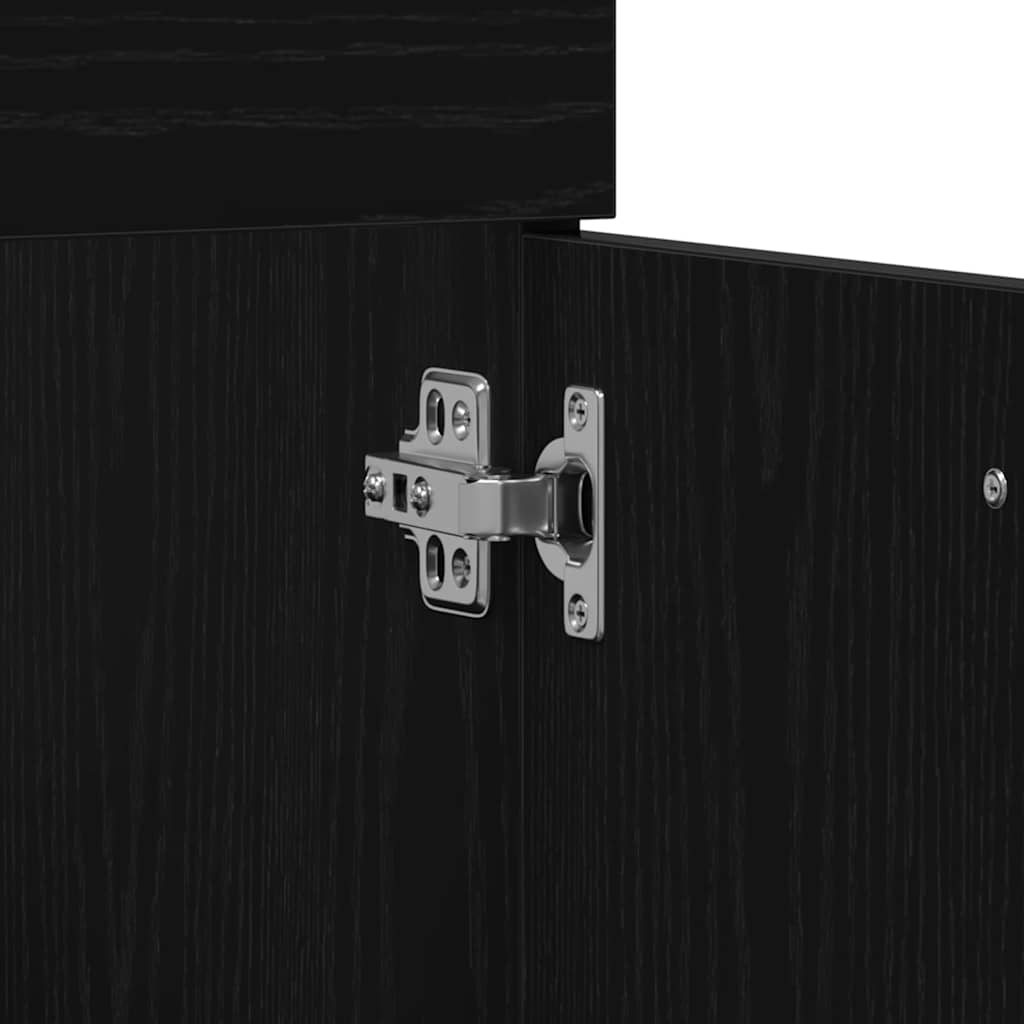 Σετ Επίπλων Μπάνιου 3 pcs Μαύρη Οξυά Επεξεργασμένο ξύλο - Pakobazaar