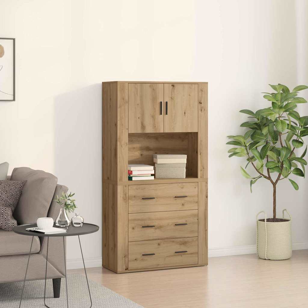 Highboard Artisan Oak 80 x 33 x 150 εκ Επεξεργασμένο ξύλο - Pakobazaar