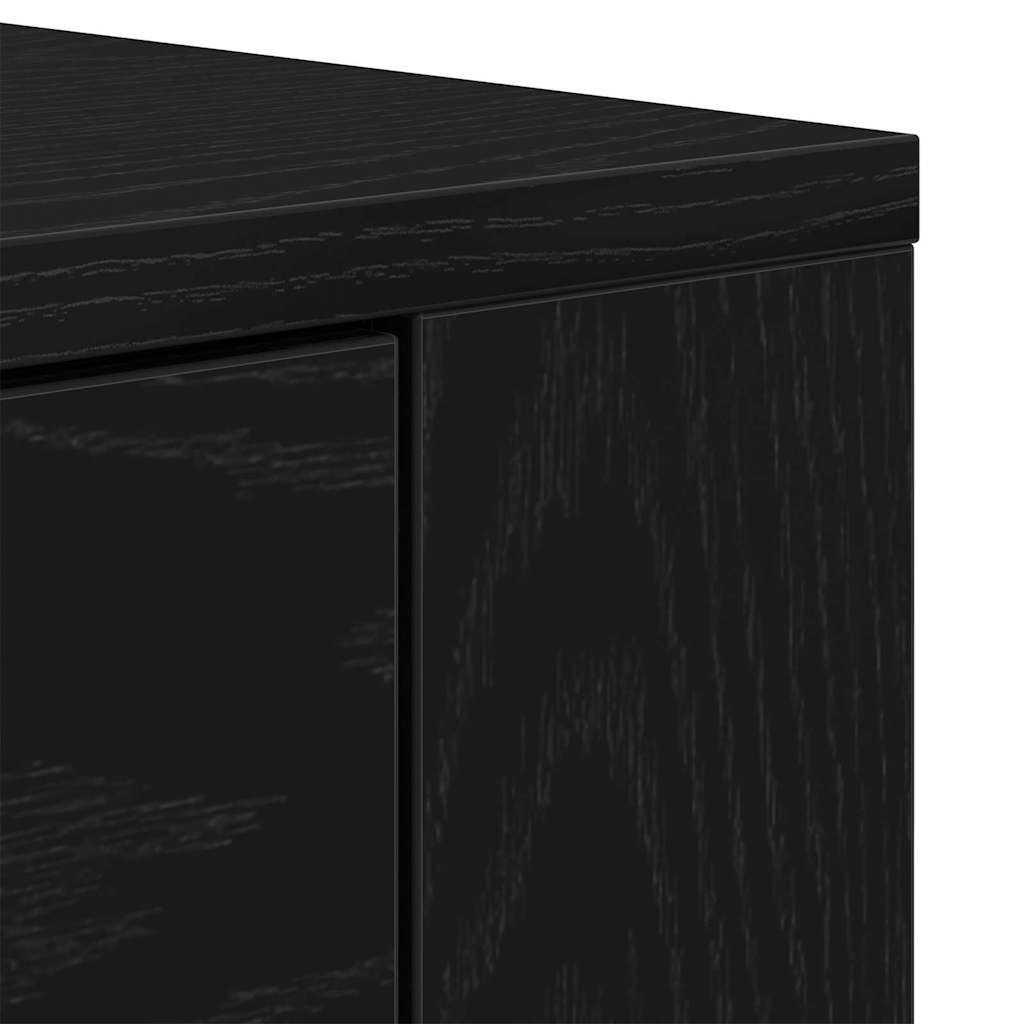 Highboard Μαύρη Οξυά 80 x 33 x 150 εκ Επεξεργασμένο ξύλο - Pakobazaar