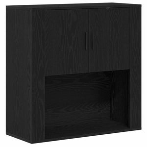 Highboard Μαύρη Οξυά 80 x 33 x 150 εκ Επεξεργασμένο ξύλο - Pakobazaar