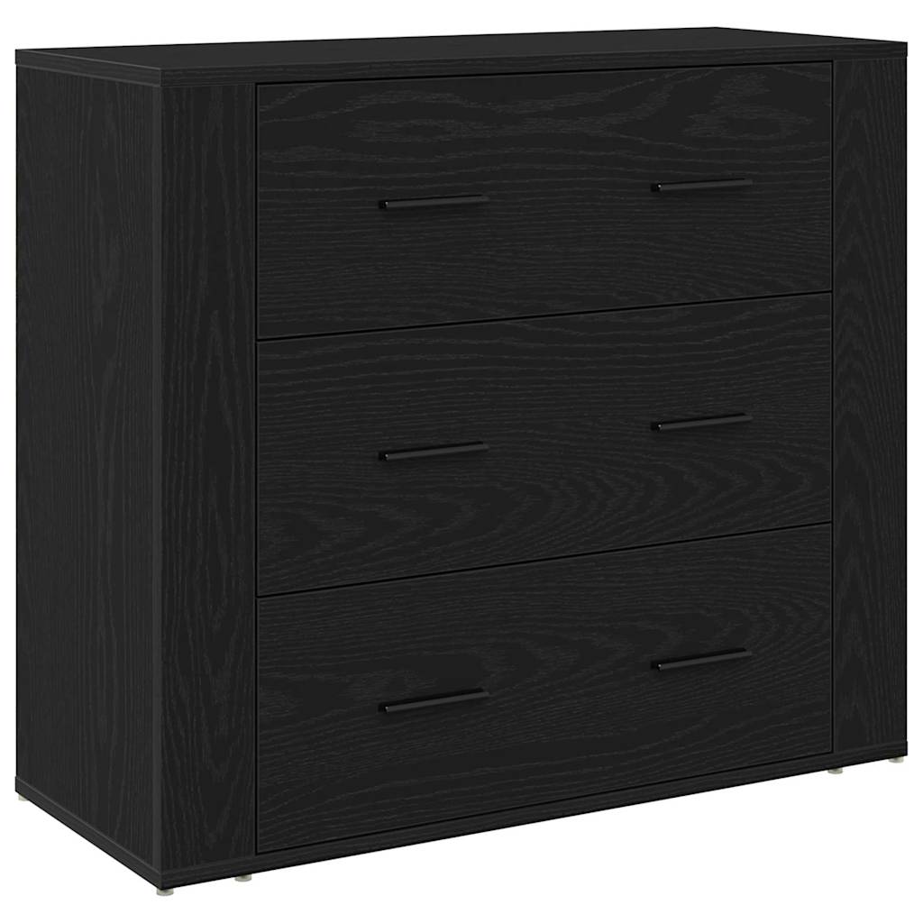 Highboard Μαύρη Οξυά 80 x 33 x 150 εκ Επεξεργασμένο ξύλο - Pakobazaar