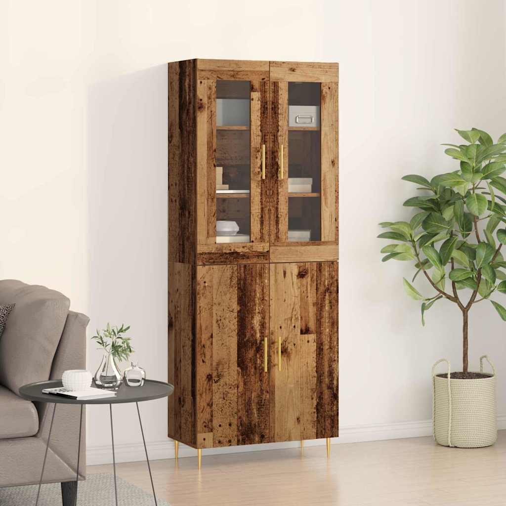Highboard 2 pcs Παλιό ξύλο Επεξεργασμένο ξύλο