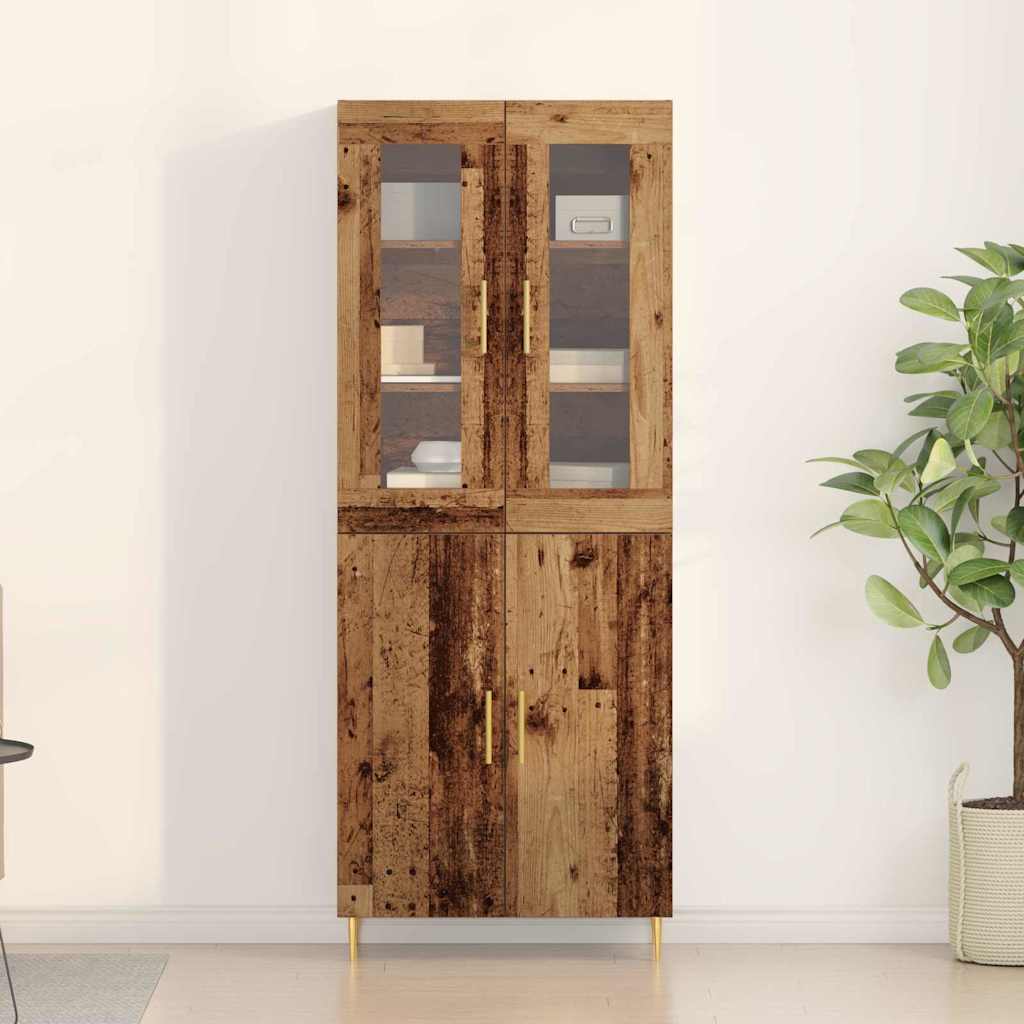 Highboard 2 pcs Παλιό ξύλο Επεξεργασμένο ξύλο