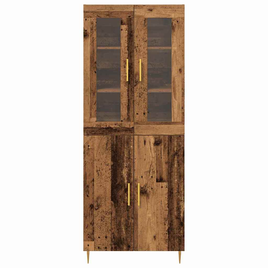 Highboard 2 pcs Παλιό ξύλο Επεξεργασμένο ξύλο