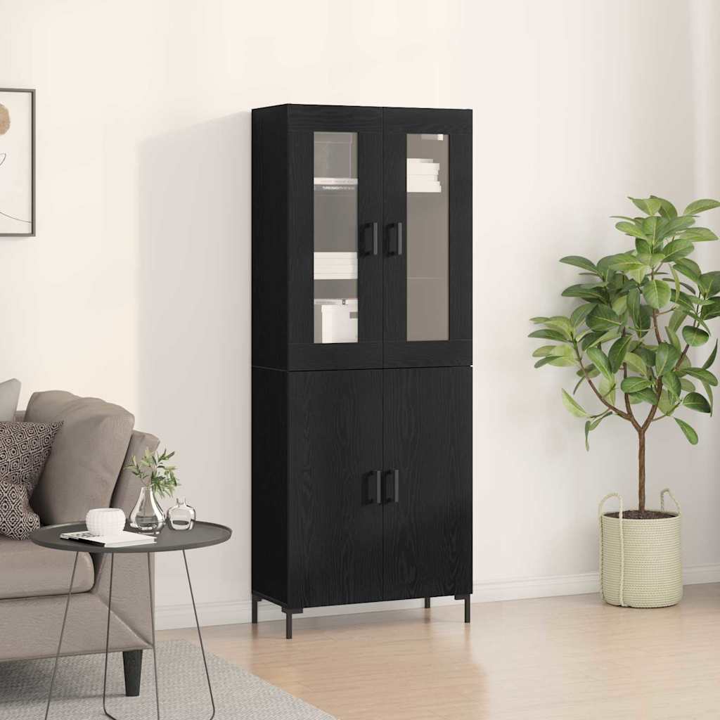 Highboard 2 pcs Μαύρη δρυς 69,5 x 34 x 180 εκ.