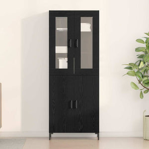 Highboard 2 τμχ. Μαύρη δρυς 69,5 x 34 x 180 εκ.
