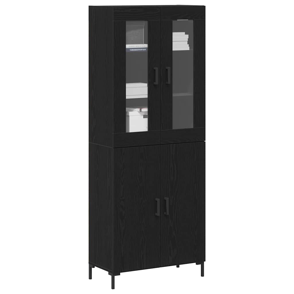 Highboard 2 pcs Μαύρη δρυς 69,5 x 34 x 180 εκ.