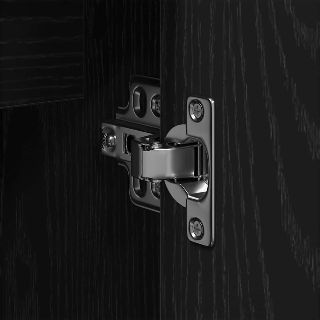 Σετ Επίπλων Μπάνιου με ράφι 3 pcs Μαύρο Επεξεργασμένο ξύλο - Pakobazaar