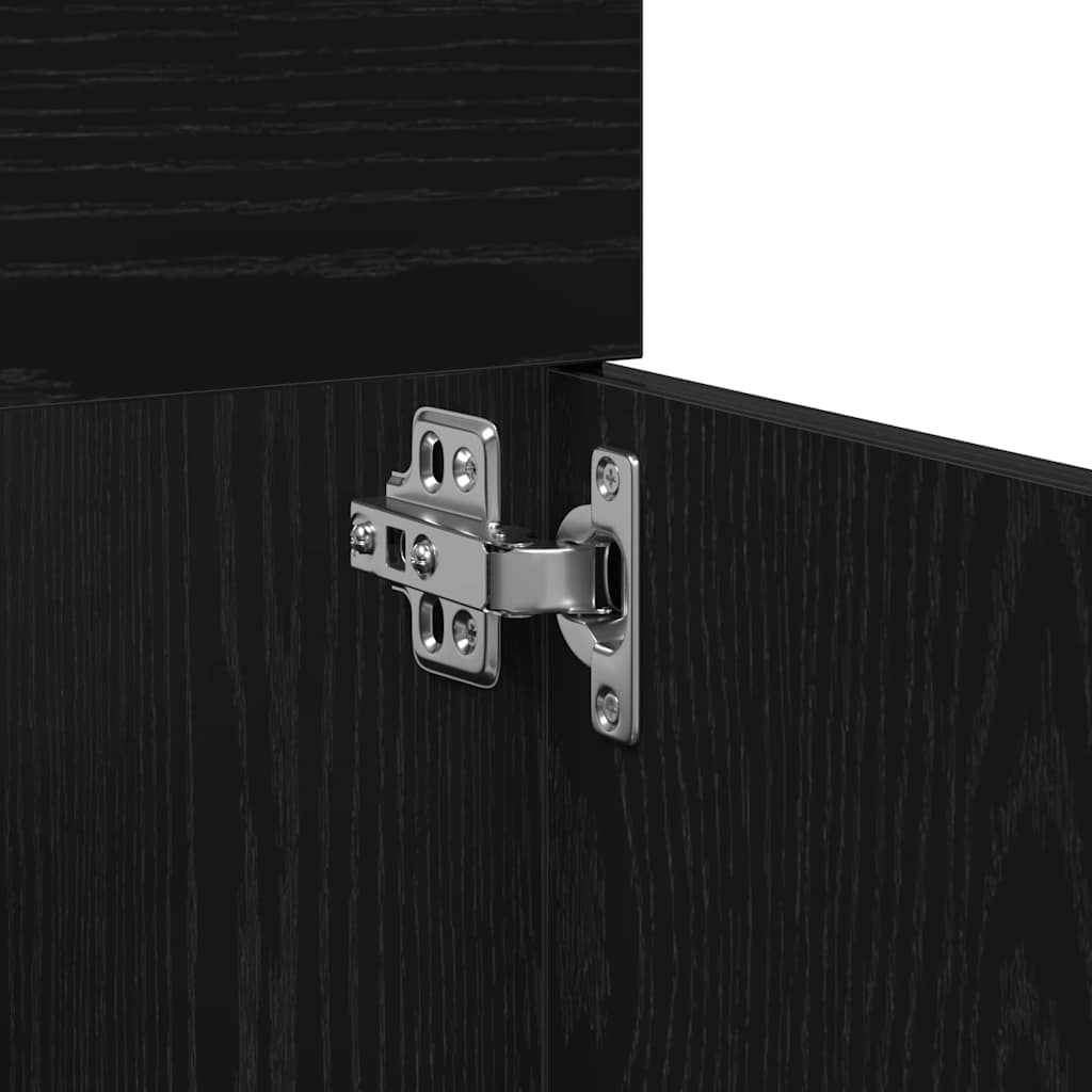 Σετ Επίπλων Μπάνιου 4 pcs Μαύρη Οξυά Επεξεργασμένο ξύλο - Pakobazaar