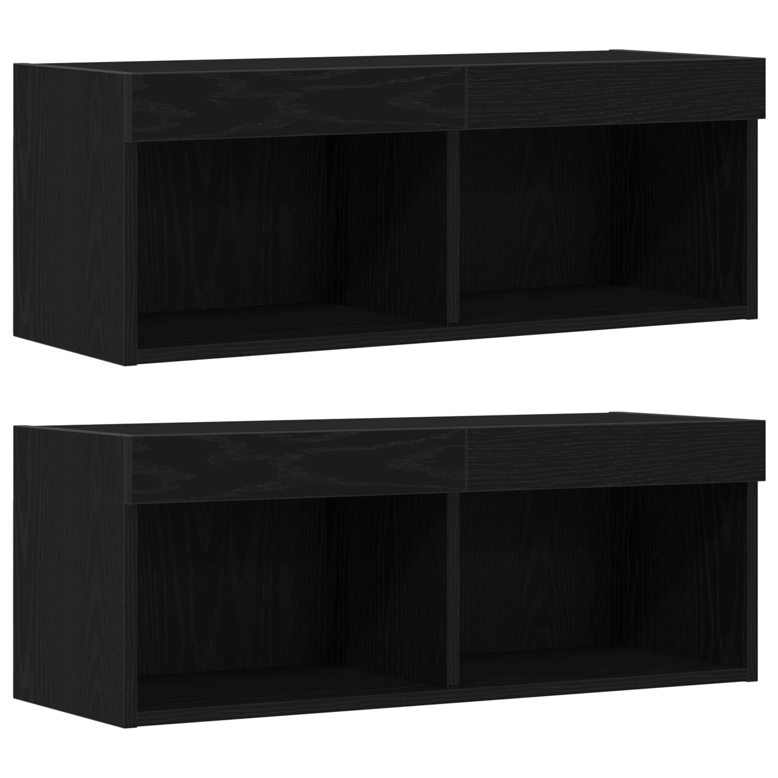 Ντουλάπι TV 4 pcs Μαύρη δρυς Επεξεργασμένο ξύλο - Pakobazaar