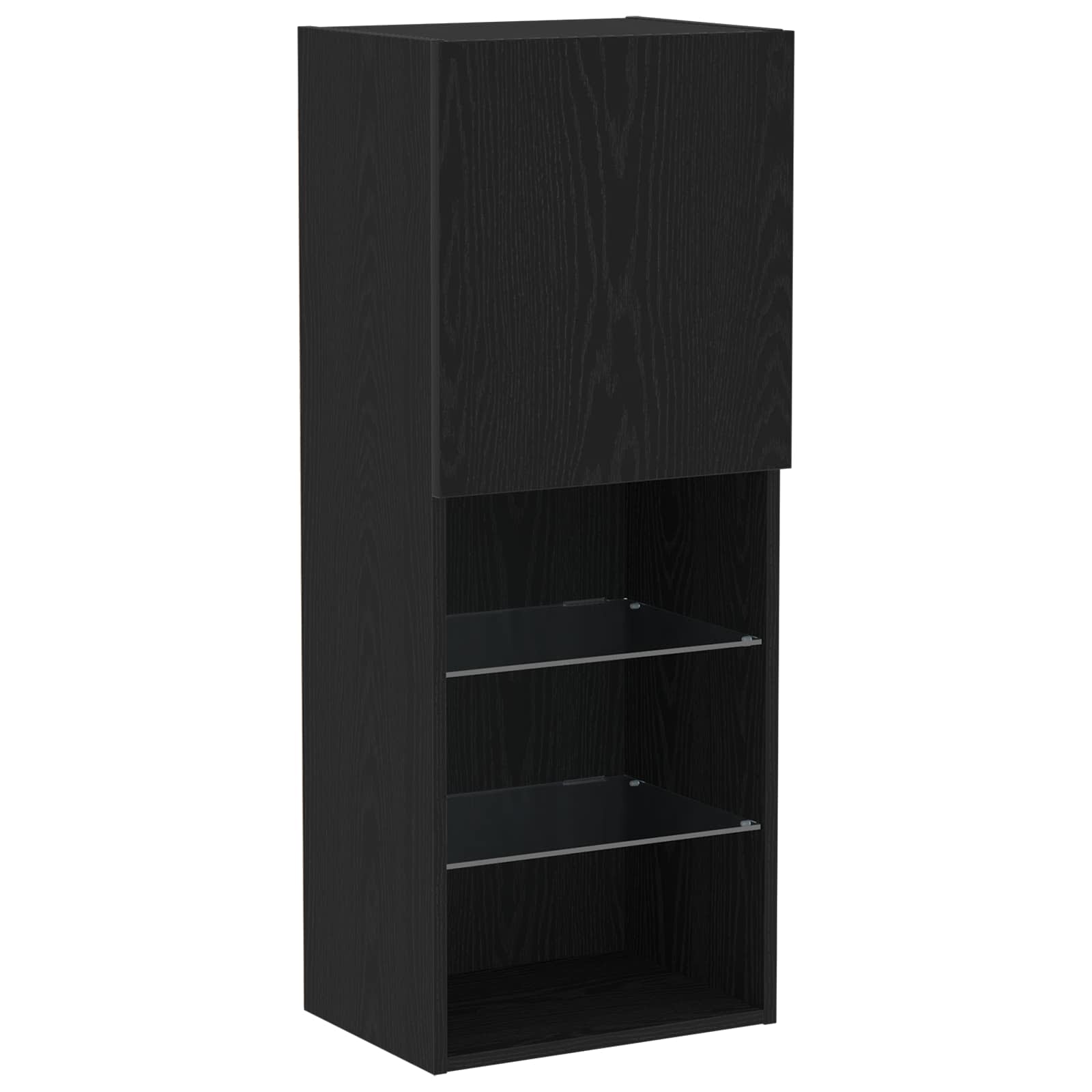 Ντουλάπι TV 4 pcs Μαύρη δρυς Επεξεργασμένο ξύλο - Pakobazaar