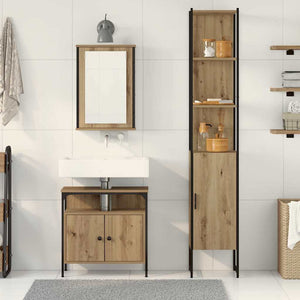 Σετ Επίπλων Μπάνιου 3 pcs Artisan Oak Επεξεργασμένο ξύλο - Pakobazaar