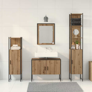 Σετ Επίπλων Μπάνιου 4 τμχ. Καφέ 33 x 33 x 185,5 εκ - Pakobazaar