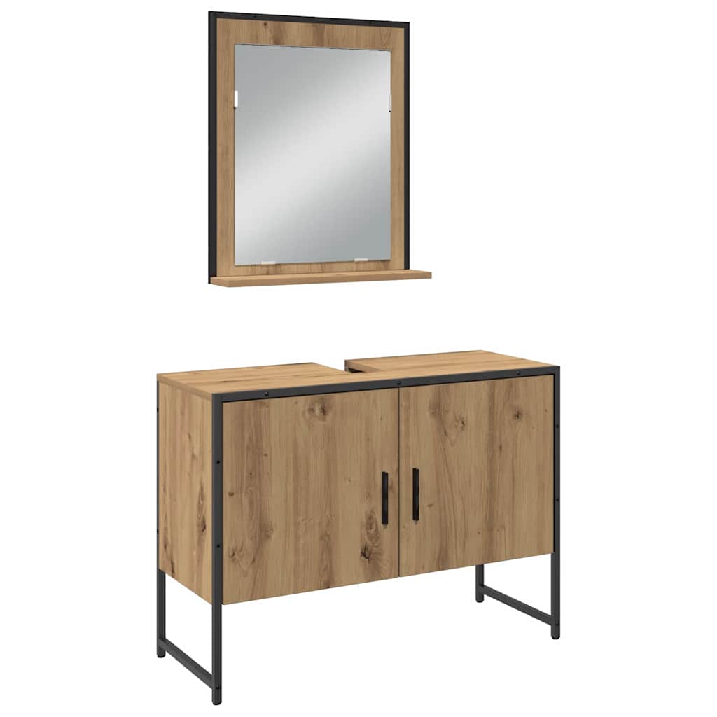 Σετ Επίπλων Μπάνιου 4 τμχ. Καφέ 33 x 33 x 185,5 εκ - Pakobazaar