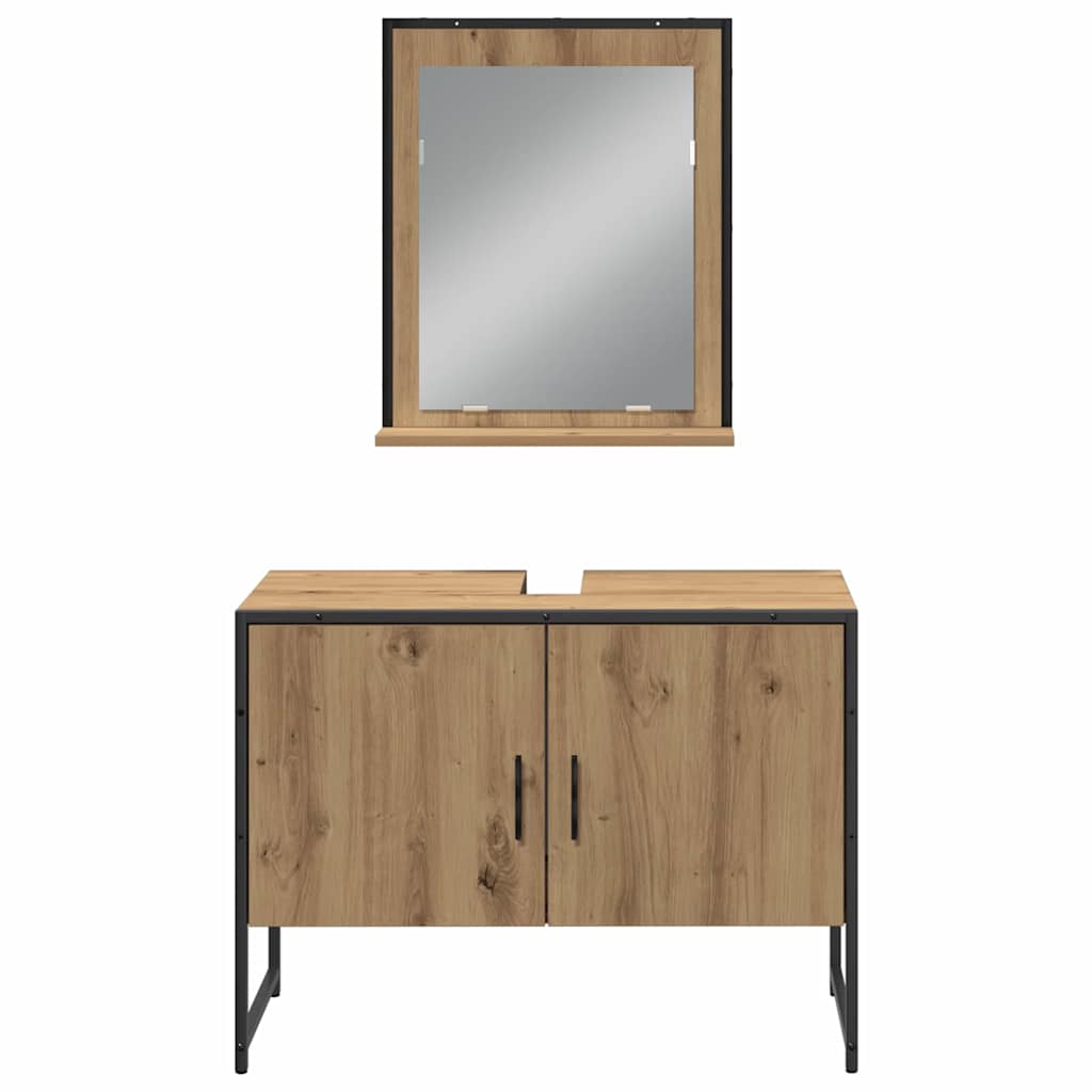 Σετ Επίπλων Μπάνιου 4 τμχ. Καφέ 33 x 33 x 185,5 εκ - Pakobazaar