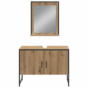 Σετ Επίπλων Μπάνιου 4 τμχ. Καφέ 33 x 33 x 185,5 εκ - Pakobazaar