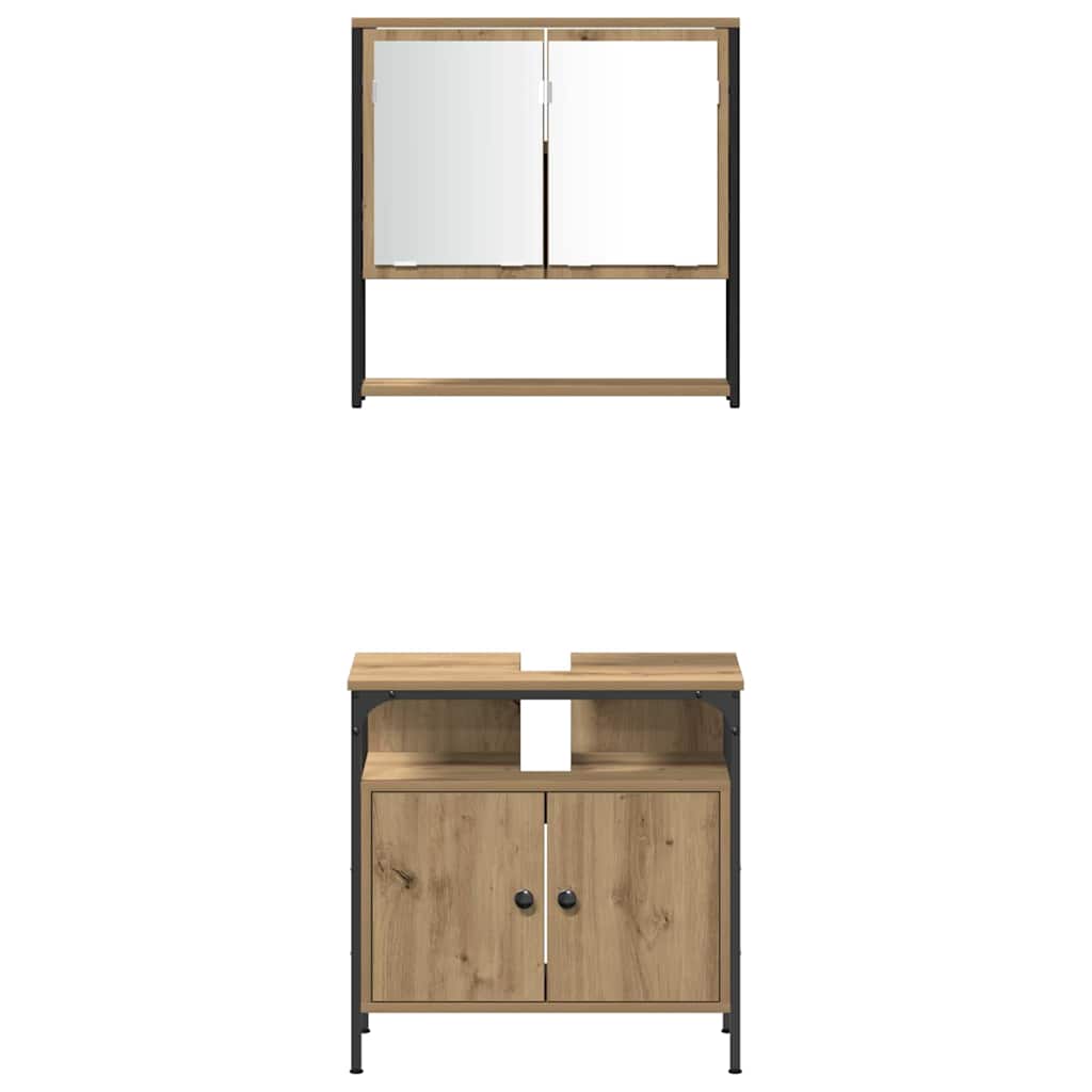 Σετ Επίπλων Μπάνιου 4 pcs artisan δρυς Επεξεργασμένο ξύλο - Pakobazaar