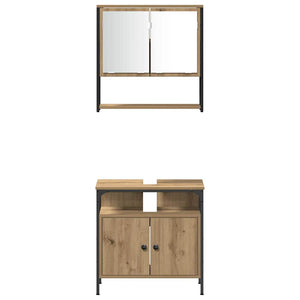 Σετ Επίπλων Μπάνιου 4 pcs artisan δρυς Επεξεργασμένο ξύλο - Pakobazaar