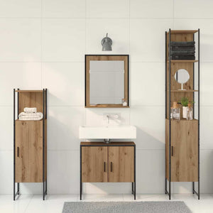 Σετ Επίπλων Μπάνιου με αποθήκευση 4 pcs Καφέ 33 x 33 x 185.5 εκ - Pakobazaar
