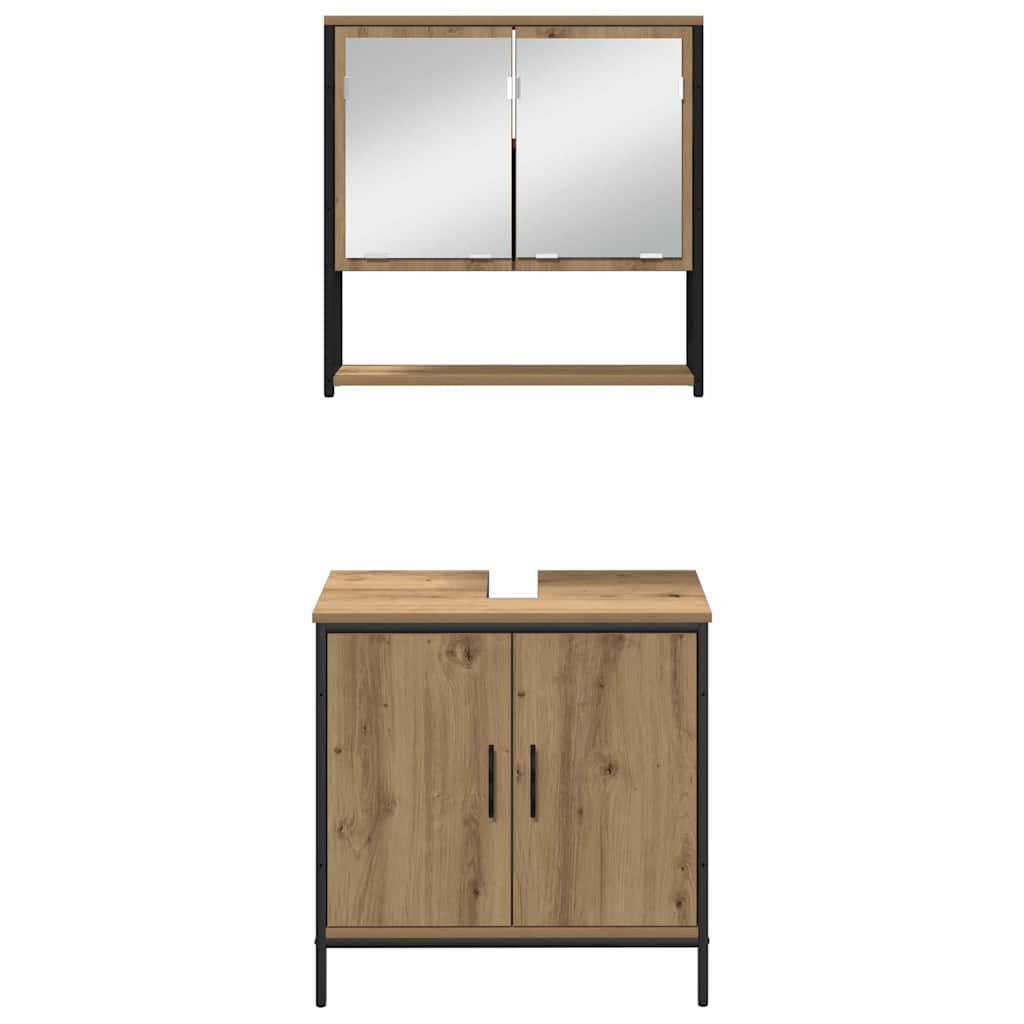 Σετ Επίπλων Μπάνιου 4 τμχ. Καφέ 33 x 33 x 185,5 εκ - Pakobazaar