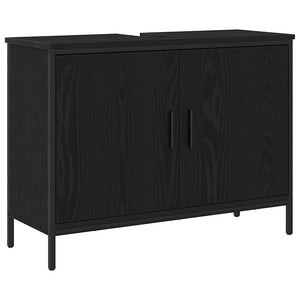 Σετ Επίπλων Μπάνιου 4 τμχ. Μαύρο 33 x 33 x 185,5 εκ