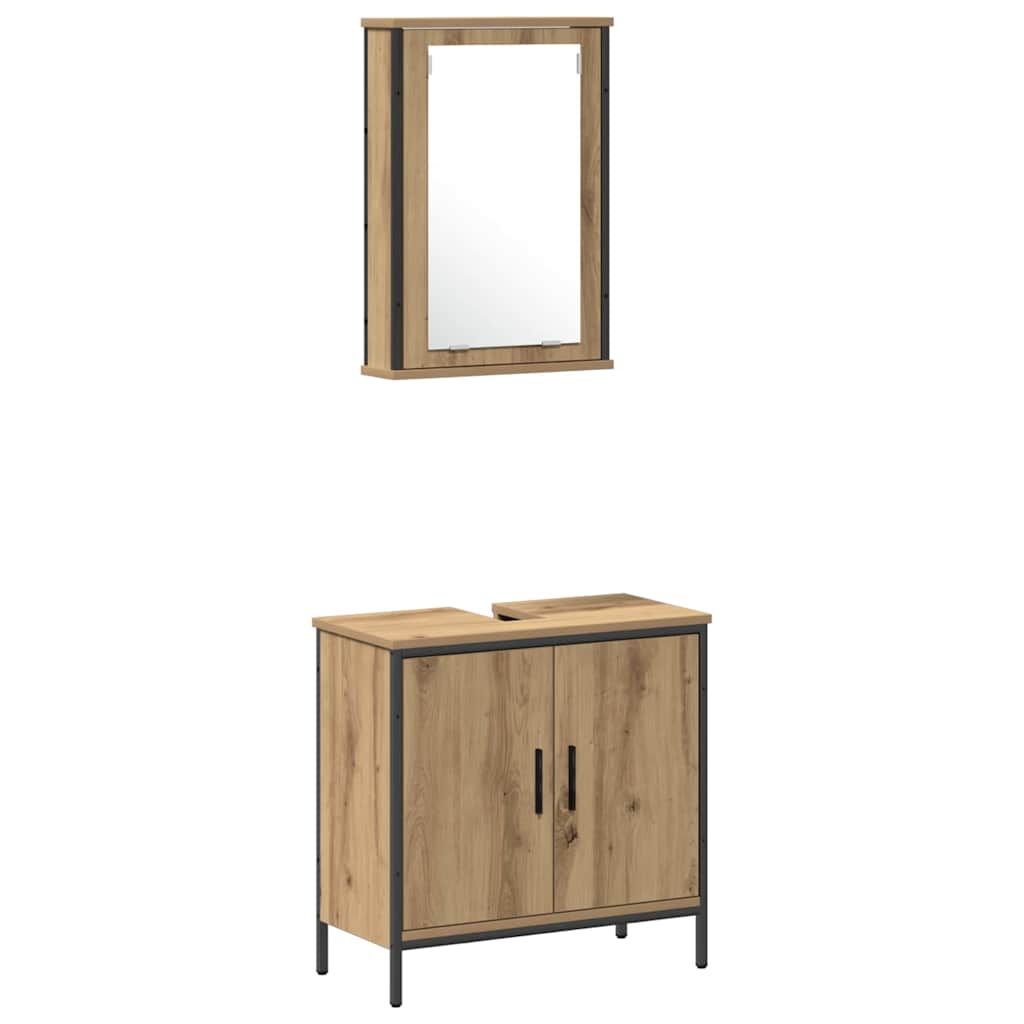 Σετ Επίπλων Μπάνιου 4 τμχ. Καφέ 33 x 33 x 185,5 εκ - Pakobazaar