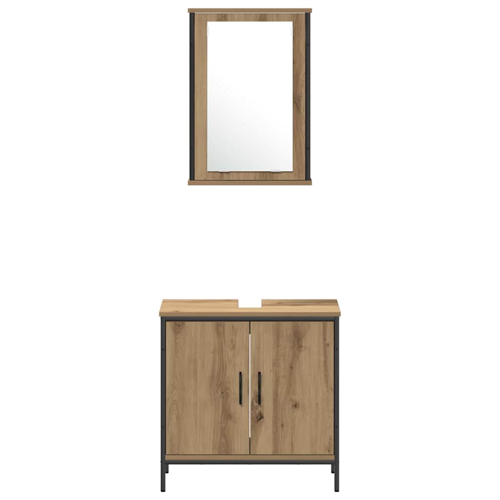 Σετ Επίπλων Μπάνιου 4 τμχ. Καφέ 33 x 33 x 185,5 εκ - Pakobazaar