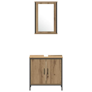 Σετ Επίπλων Μπάνιου 4 τμχ. Καφέ 33 x 33 x 185,5 εκ - Pakobazaar