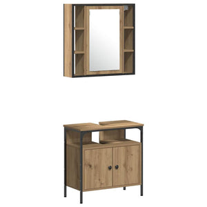 Σετ Επίπλων Μπάνιου 4 pcs Artisan Oak Επεξεργασμένο ξύλο - Pakobazaar