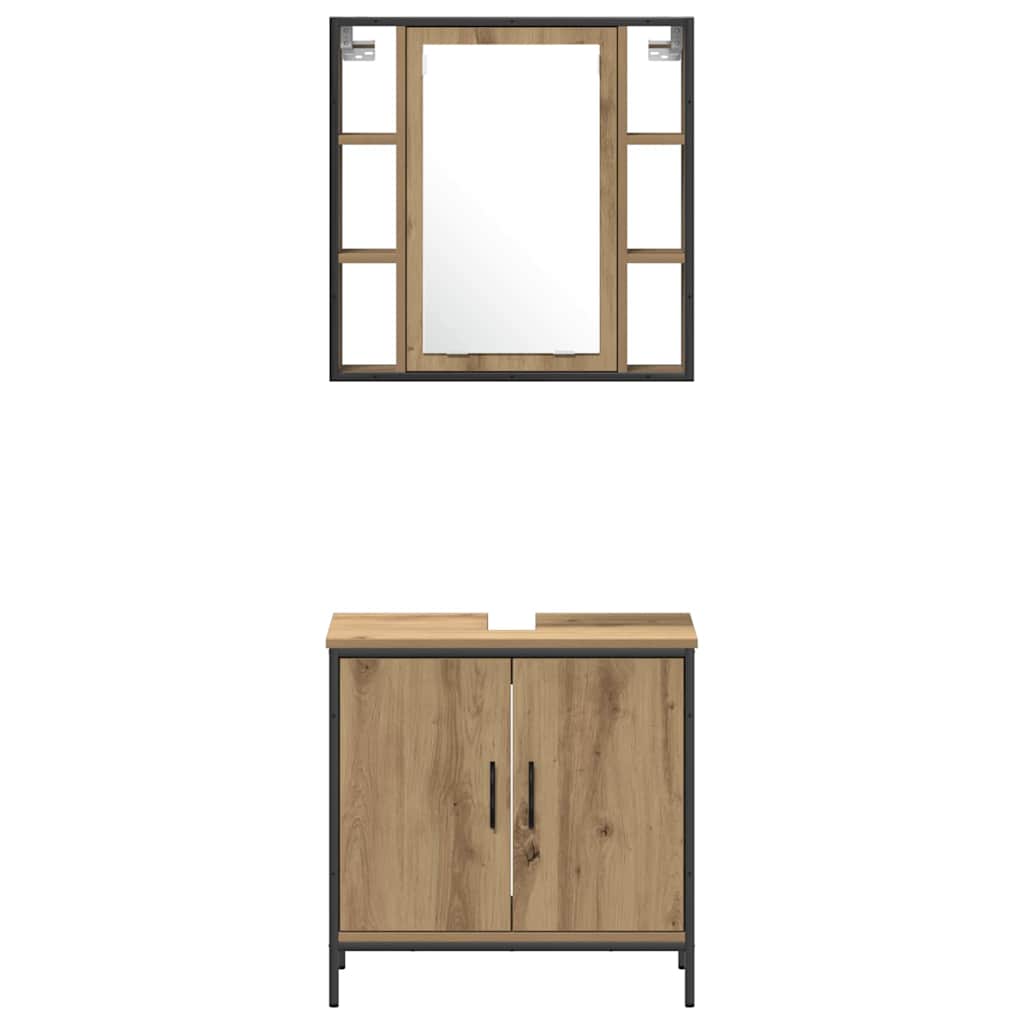 Σετ Επίπλων Μπάνιου 4 τμχ. Καφέ 33 x 33 x 185,5 εκ - Pakobazaar