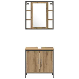 Σετ Επίπλων Μπάνιου 4 τμχ. Καφέ 33 x 33 x 185,5 εκ - Pakobazaar