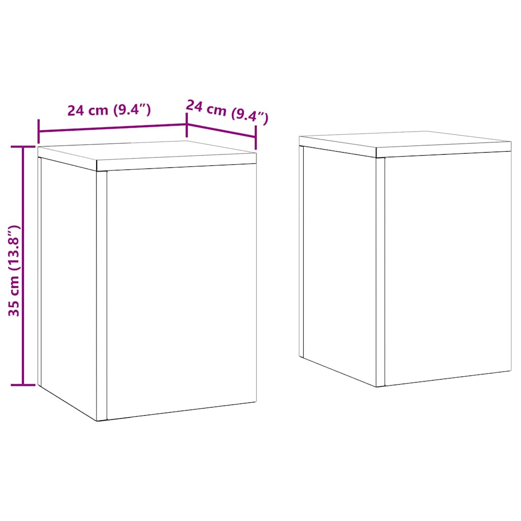 Βάση φυτών 2 pcs Μαύρο 24 x 24 x 35 εκ. Ατσάλι