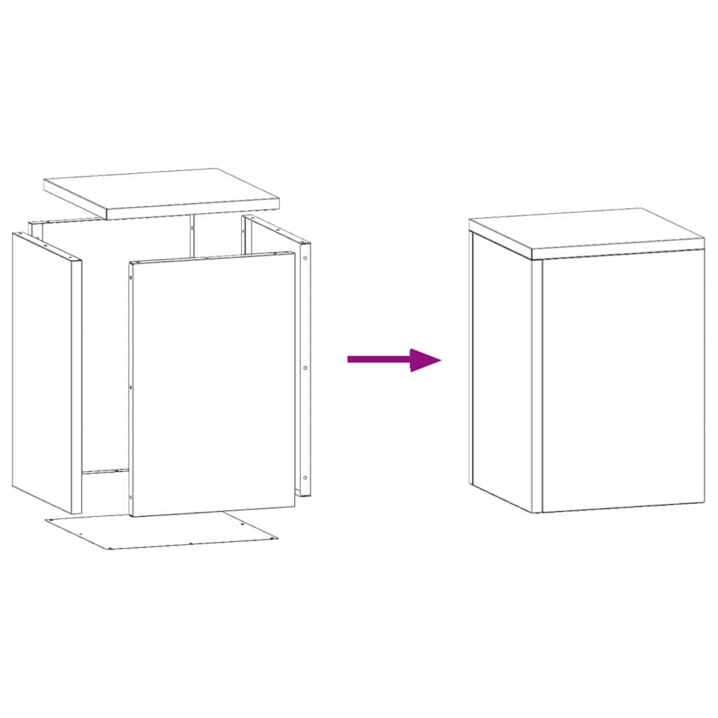 Βάση φυτών 2 pcs Ανθρακί 24 x 24 x 35 εκ. Ατσάλι