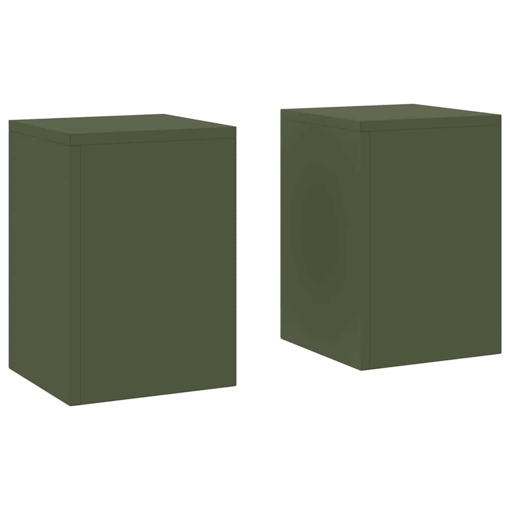 Βάση φυτών 2 pcs Λαδί 24 x 24 x 35 εκ. Ατσάλι