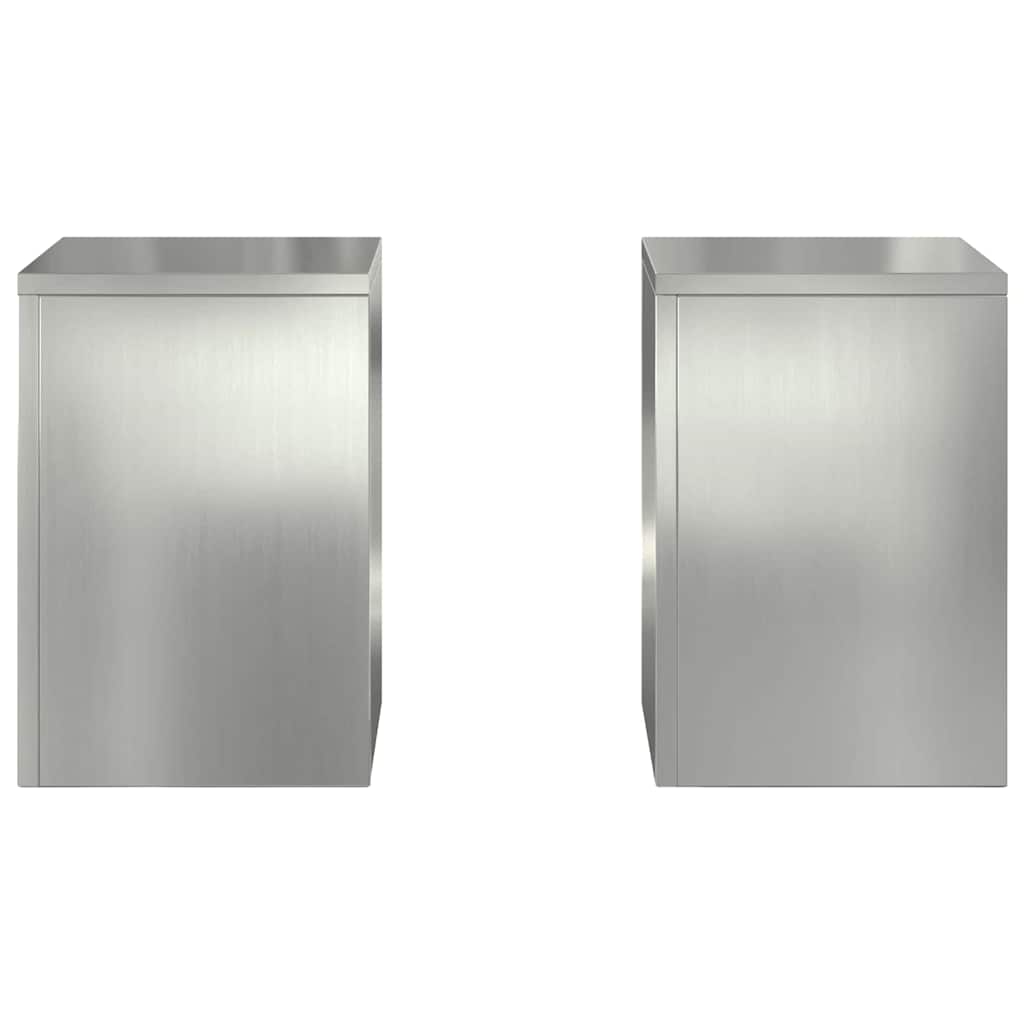 Βάση φυτών 2 pcs Ασημί 24 x 24 x 35 εκ. Γαλβανισμένος χάλυβας - Pakobazaar