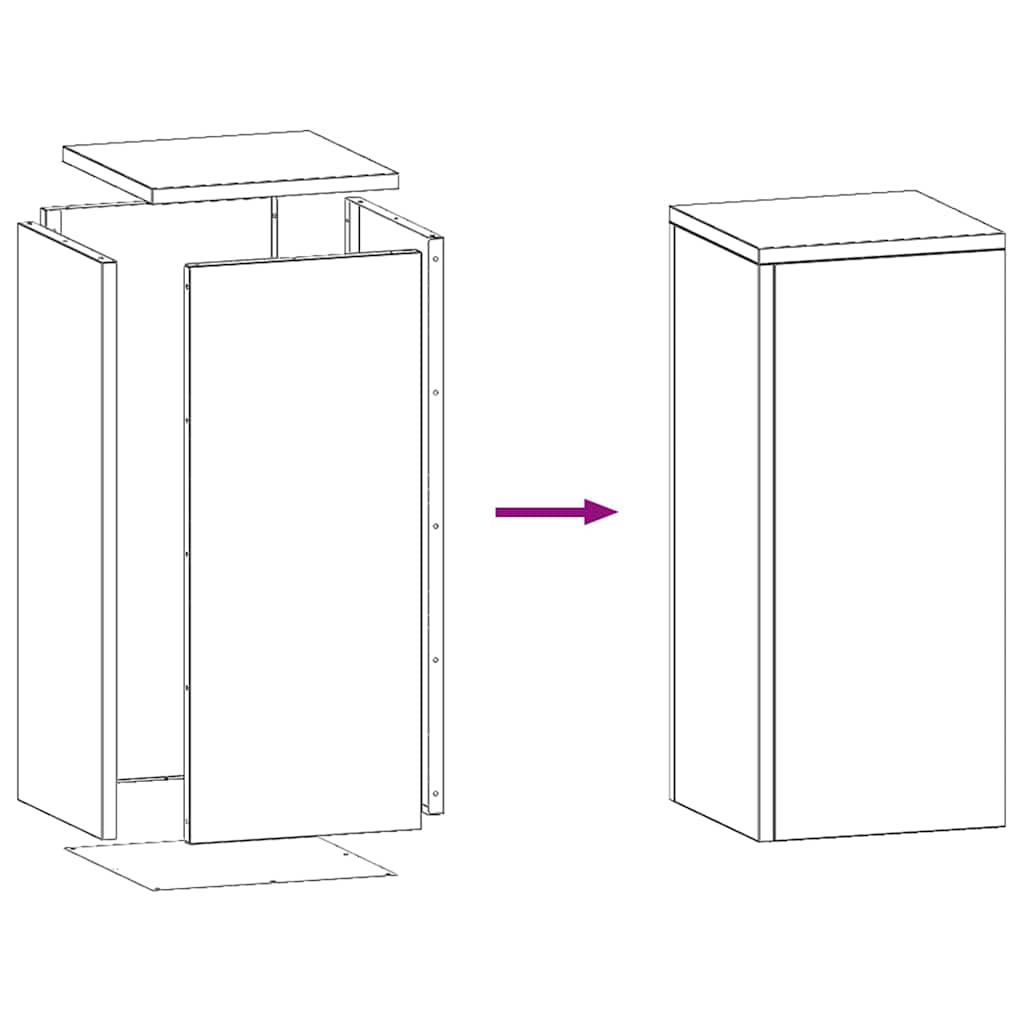 Βάση φυτών 2 pcs Μαύρο 24 x 24 x 55 εκ. Ατσάλι