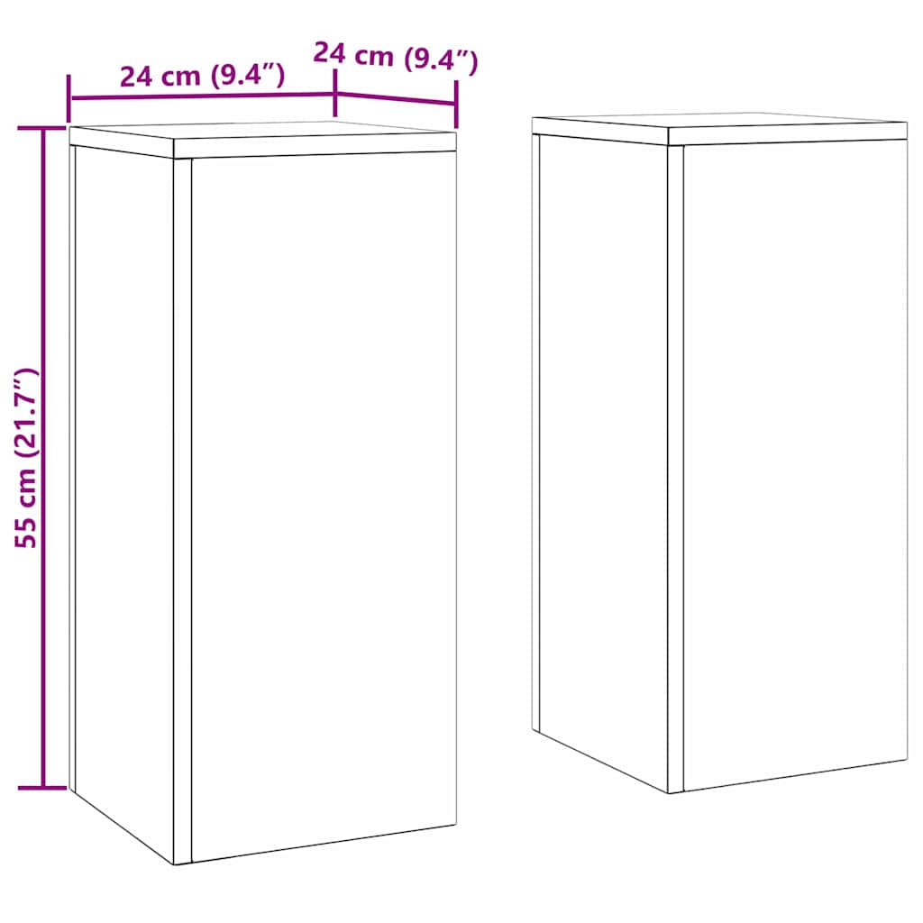 Βάση φυτών 2 pcs Σκ rusty 24 x 24 x 55 εκ. - Pakobazaar