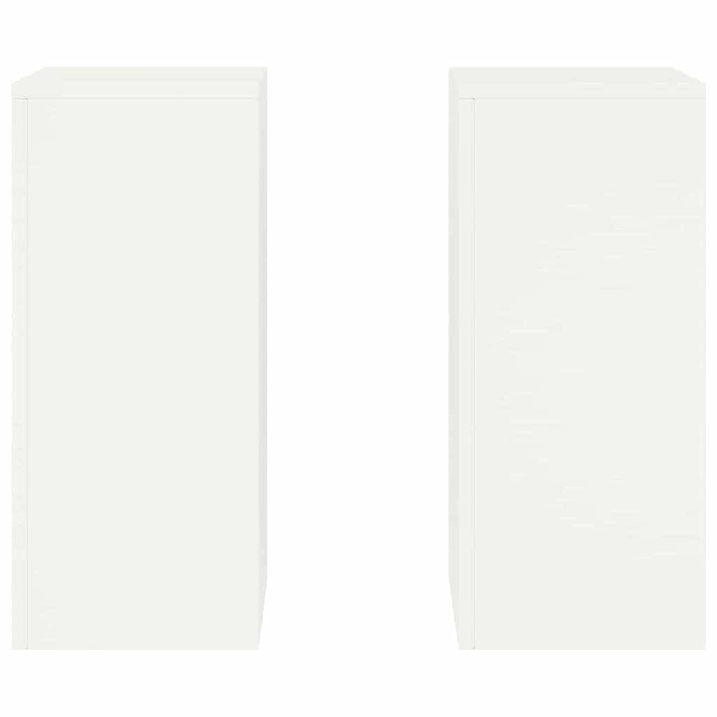 Βάση φυτών 2 pcs Λευκό 24 x 24 x 55 εκ. Ατσάλι