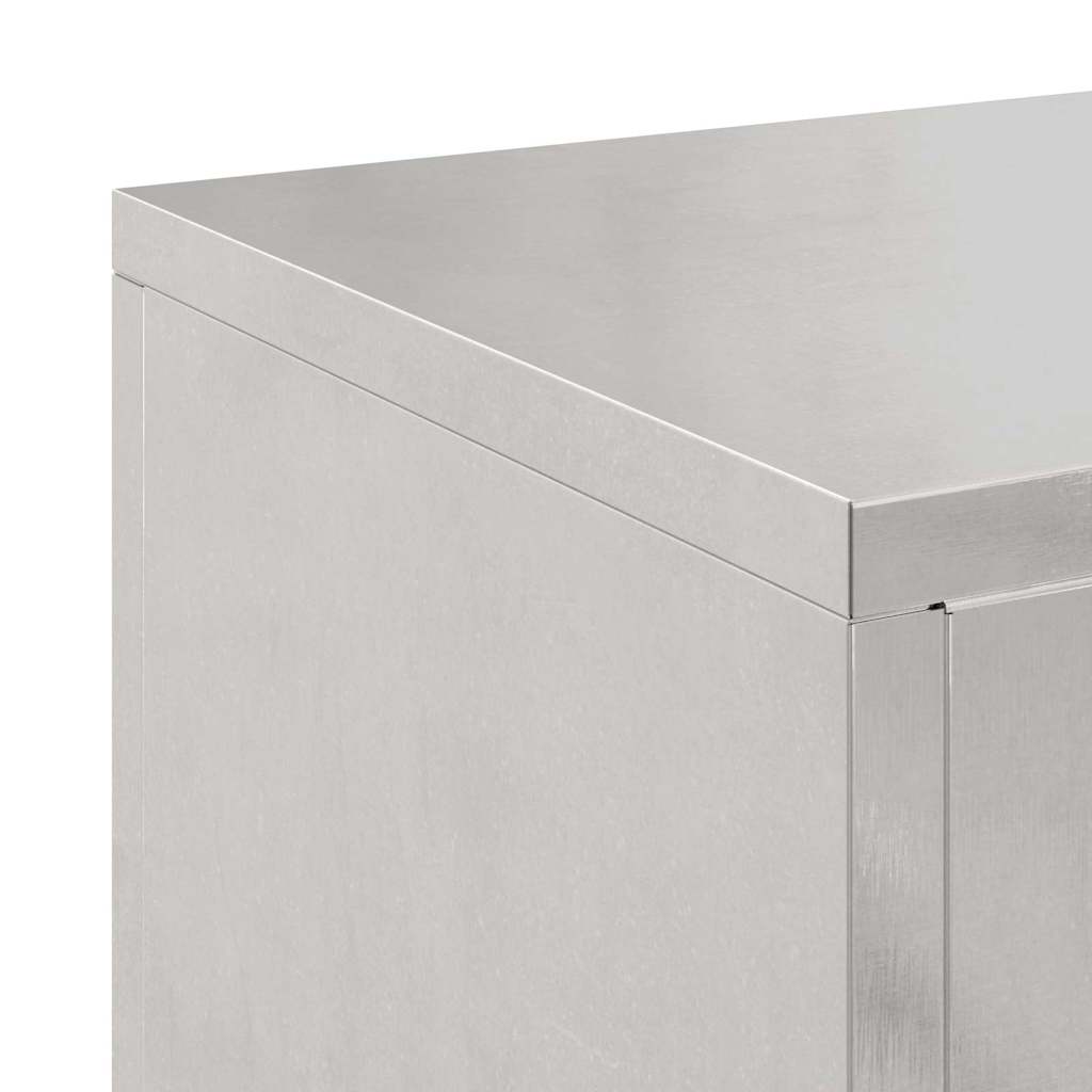 Βάση φυτών 2 pcs Ασημί 24 x 24 x 55 εκ. Ανοξείδωτο ατσάλι